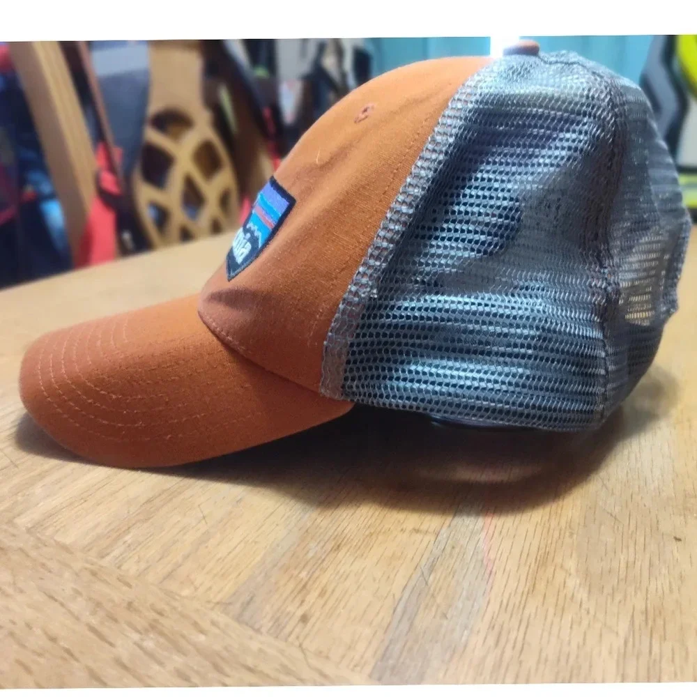 Patagonia Orange Trucker Hat Mesh Back Camping Dad Cap